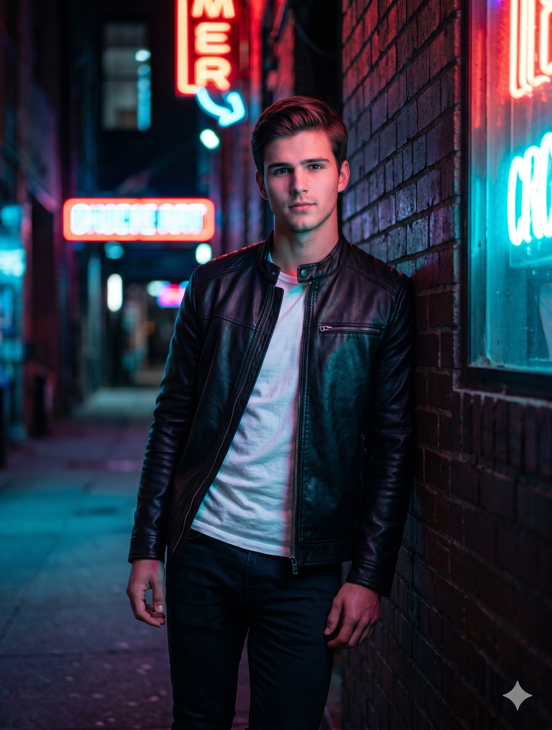 Cyberpunk Neon Street Portrait nano banana prompt