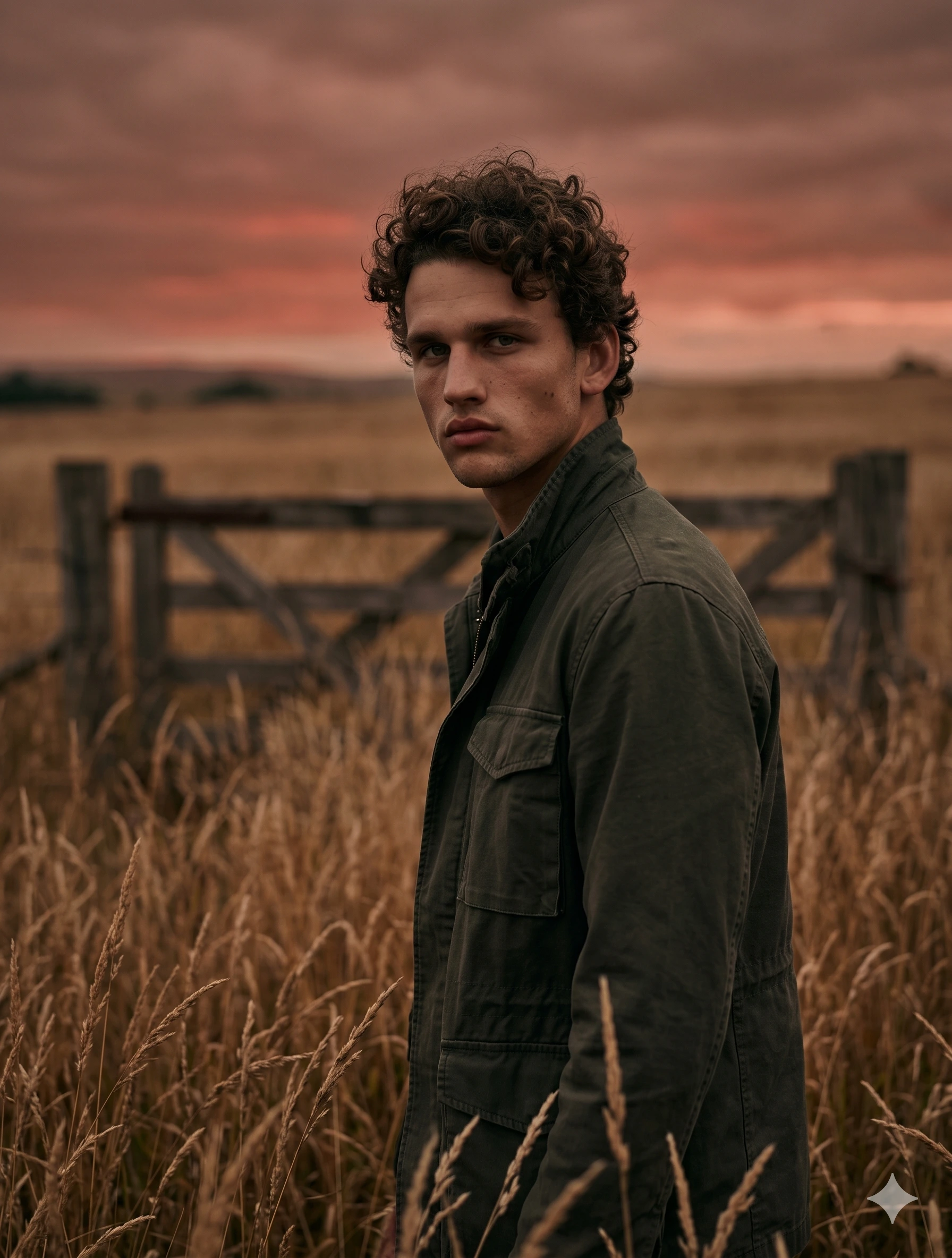 Somber Sunset Field Portrait nano banana prompt